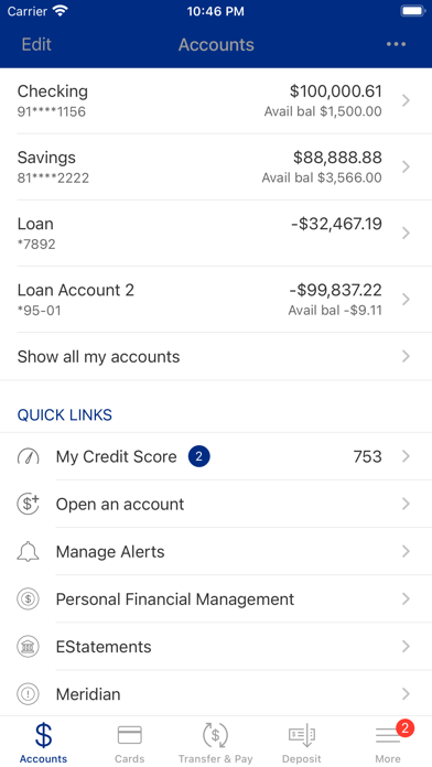 Belmont Bank & Trust Screenshot