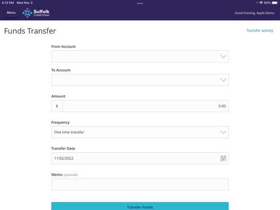 Suffolk CU Mobile iPad screenshot 4 - Finance app