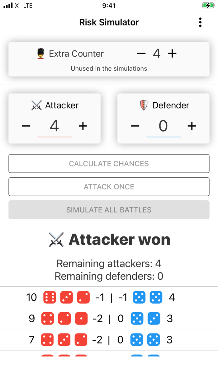 Risk Battle Simulator