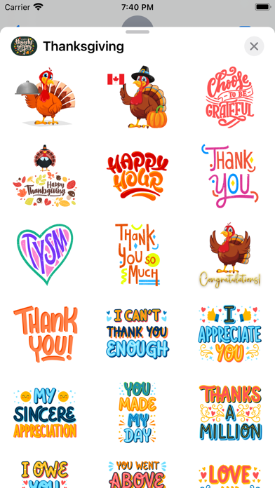 100+ Thanksgiving Day Stickers Screenshot