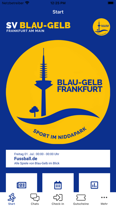 SV Blau-Gelb Frankfurt e.V. Screenshot