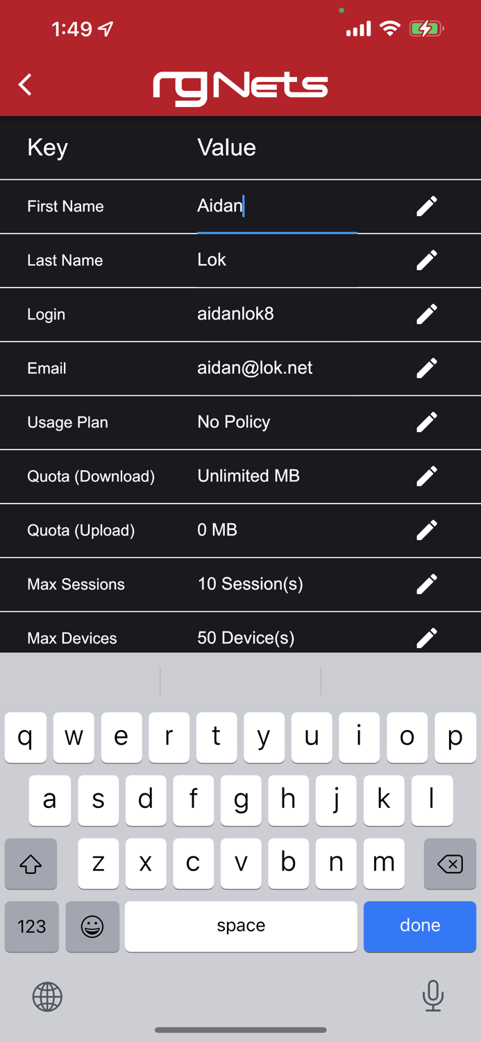 rXg Account Group Editor