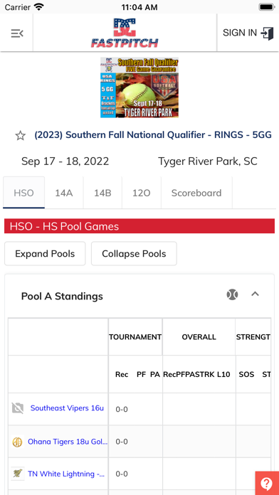 DC Fastpitch Screenshot