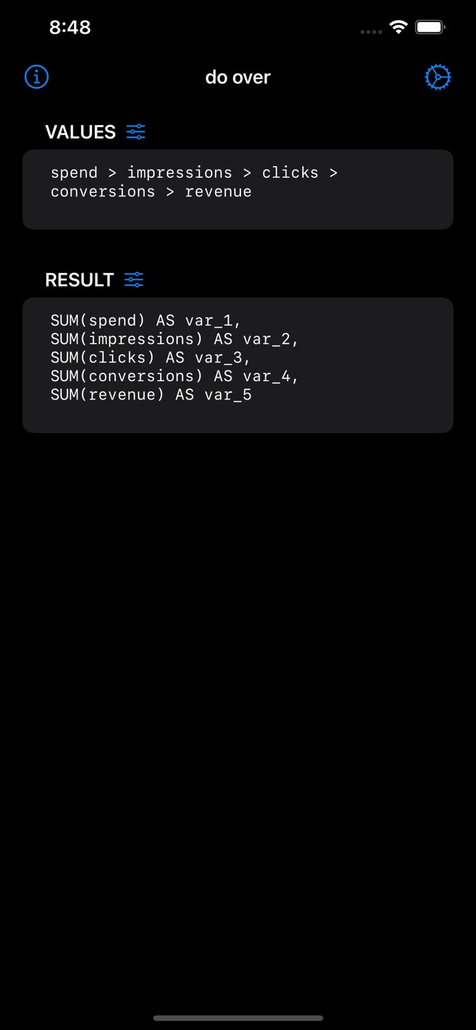 do over — text permutations