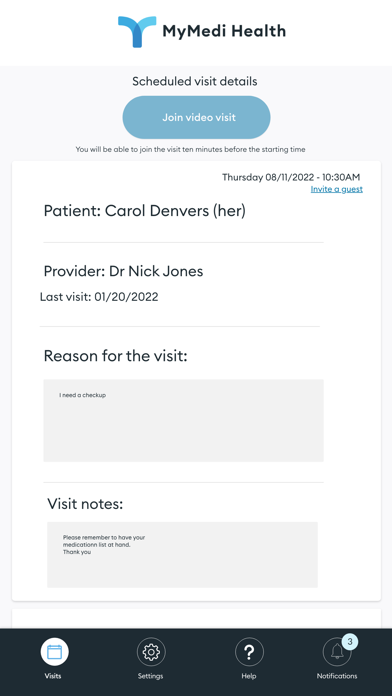 MyMedi Health Screenshot