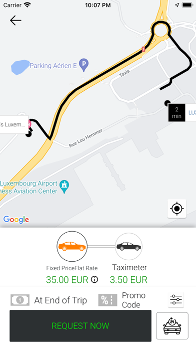 TaxiController Passenger Screenshot