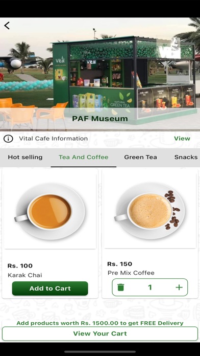 Vital Cafe App Screenshot