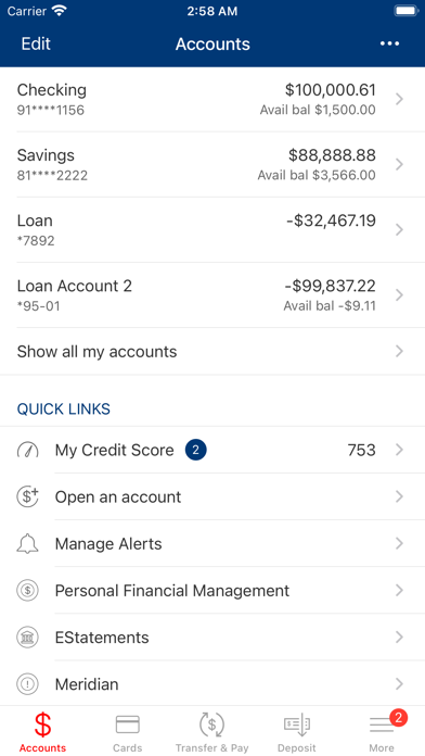 American Community Bank Screenshot