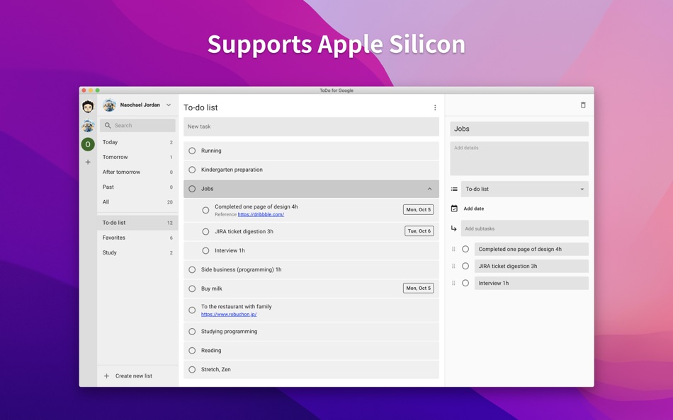 #9. Google Tasks Client - To-Do (macOS) Podle: naoki otsu
