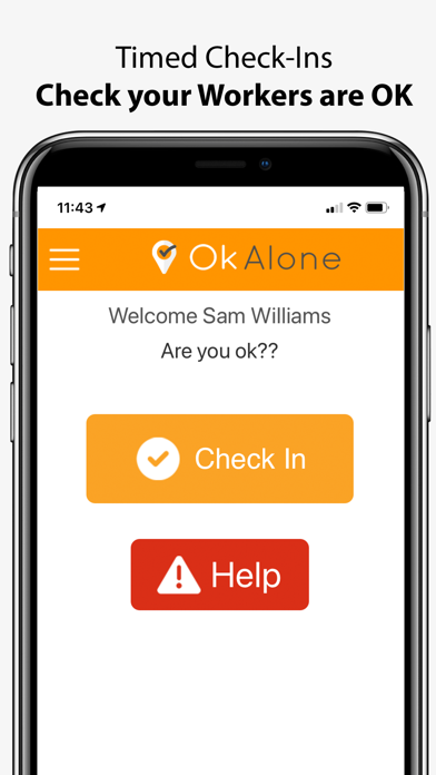 Ok Alone - Lone Worker App Screenshot