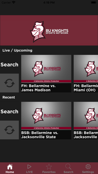 BU Knights Sports Network Screenshot