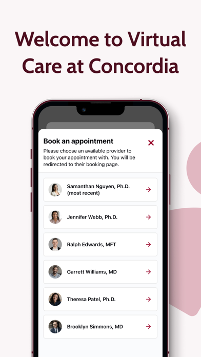 Virtual Care at Concordia Screenshot