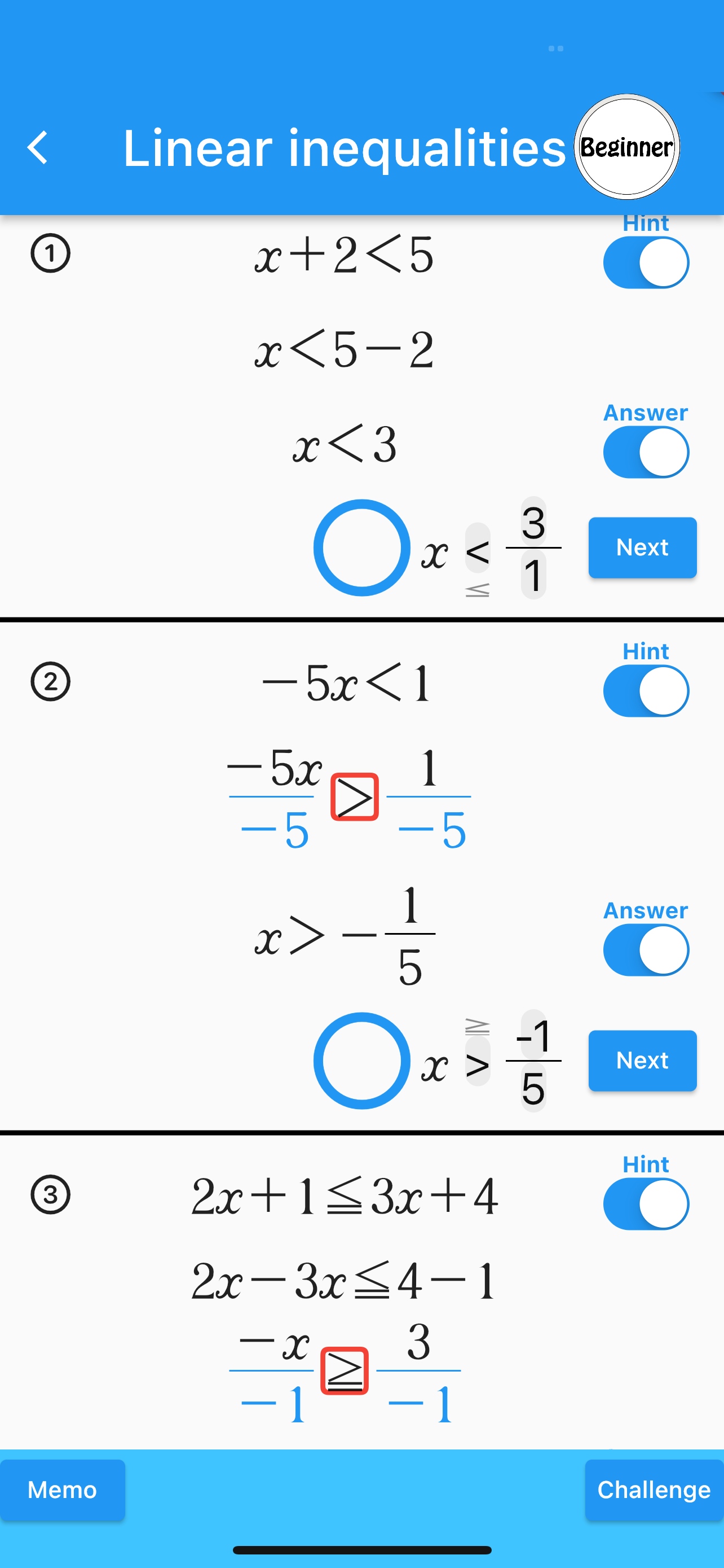 Linear Function(Math Drills)