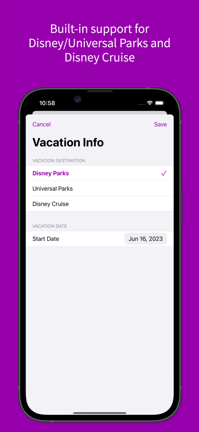 Countdown for Disney World