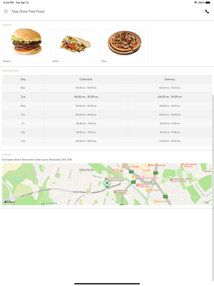 Clay Oven Fast Food ST5 2TW