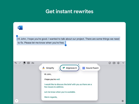 Grammarly: AI Writing Keyboard iPad app afbeelding 7