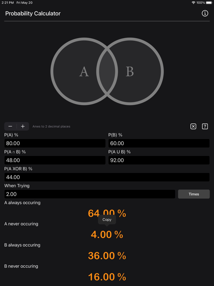 Probability Calculator Plus