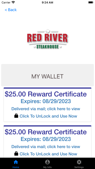 Red River Steakhouse Rewards Screenshot