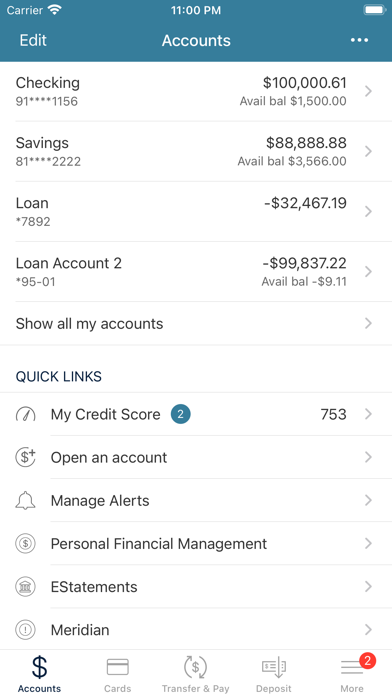MV Bank Mobile Banking Screenshot