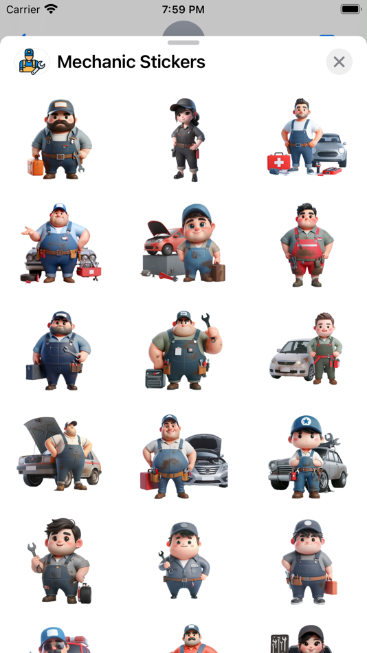 #1. Mechanic Stickers (iOS) Podle: Paul Scott