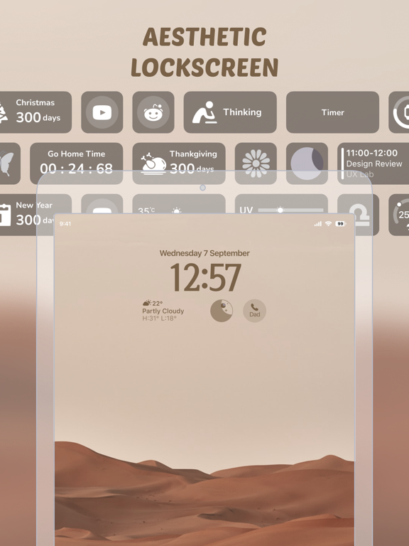 DIY Widgets: Color Lock Screen iPad screenshot 4 - Utilities app