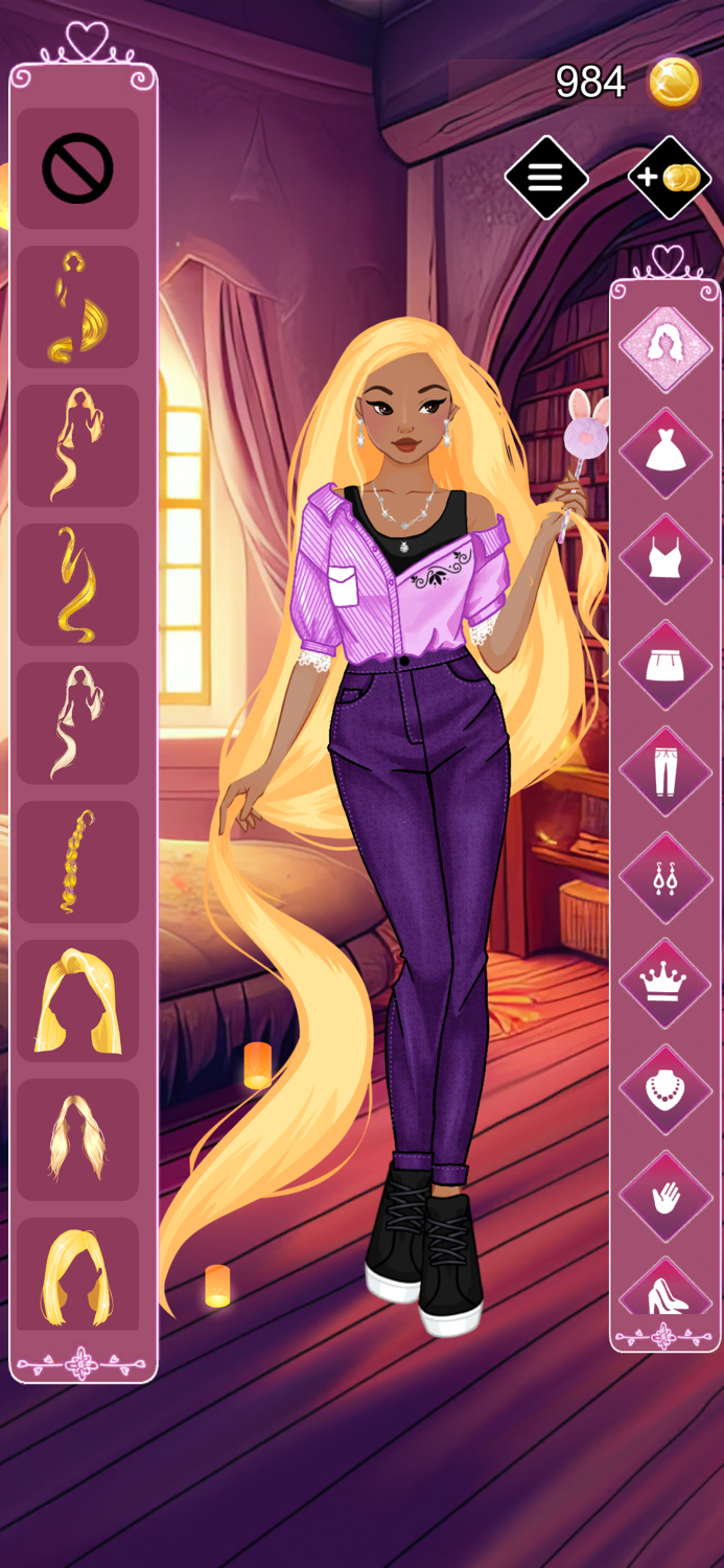 Golden Hair Princess Dress up