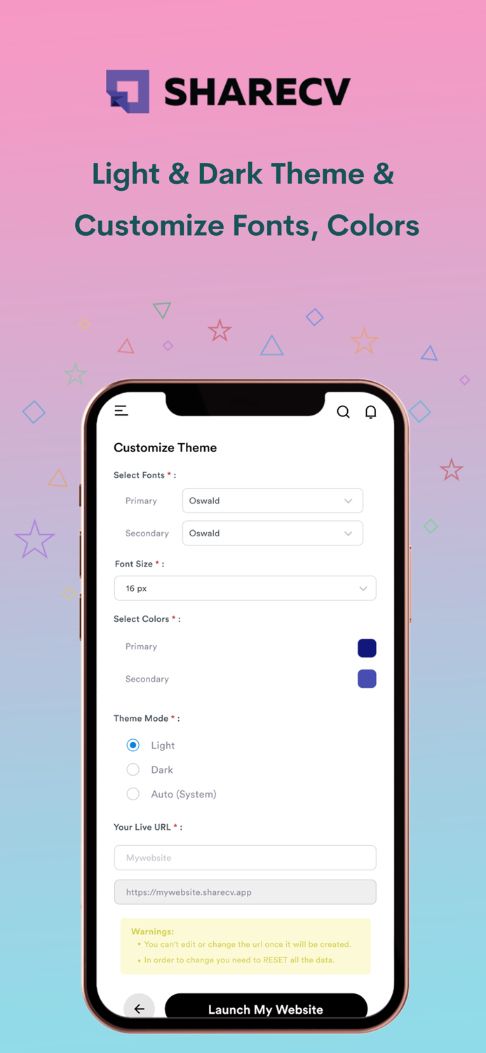 Share CV Website Resume Maker