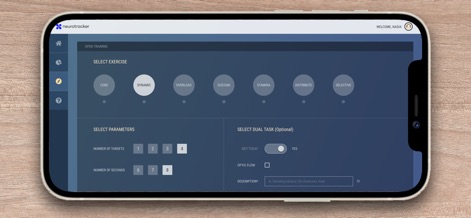 NeuroTrackerX - The app allows users to tailor their cognitive workout by selecting diverse exercise types like Dynamic and Overload, and adjusting training parameters such as the number of targets and session duration.