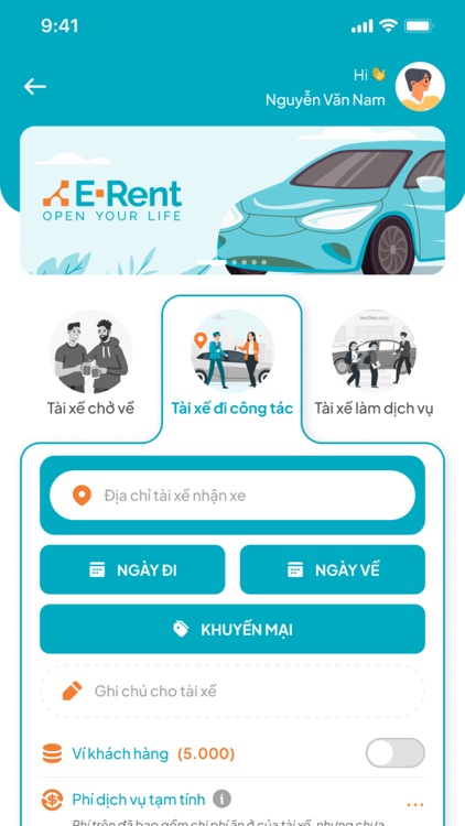 E-Rent: Thuê Tài Xế