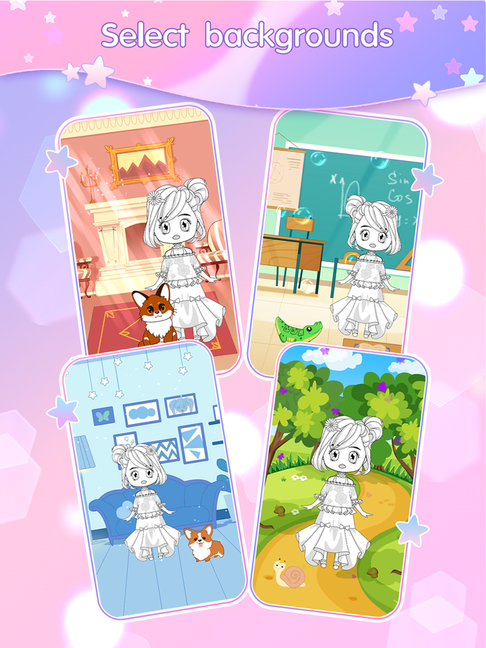 Chibi Doll Coloring and Dress Up