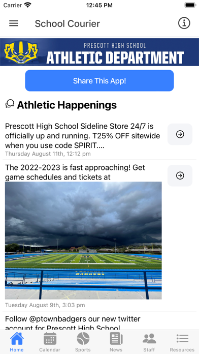 Prescott Athletics (Arizona) Screenshot
