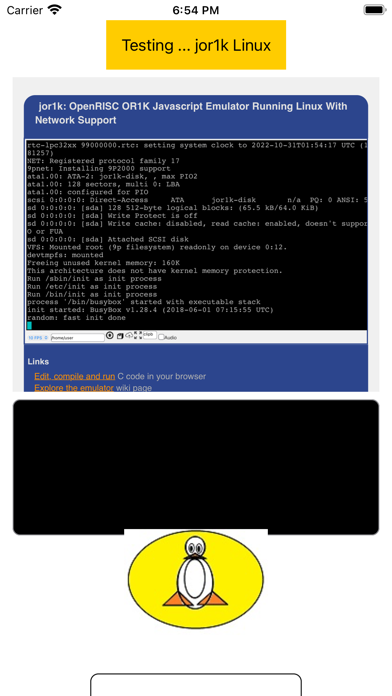 jor1k-Linux Screenshot