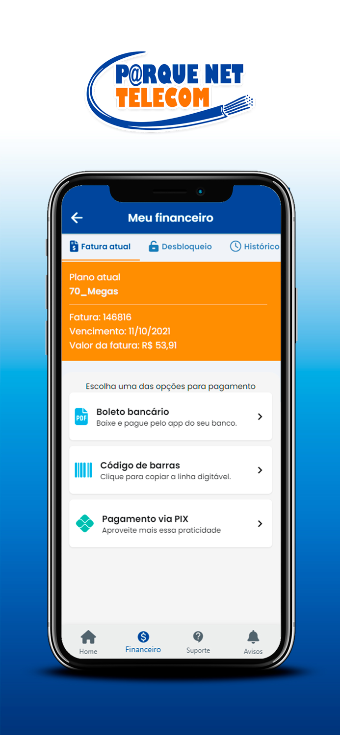 ParqueNet Telecom App Cliente