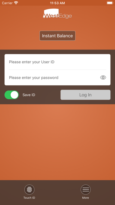WestEdge Mobile Banking App Screenshot