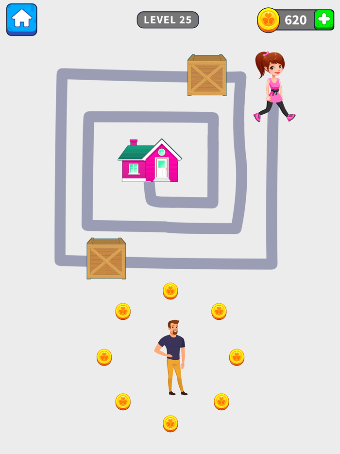 Draw To Home Puzzle Game