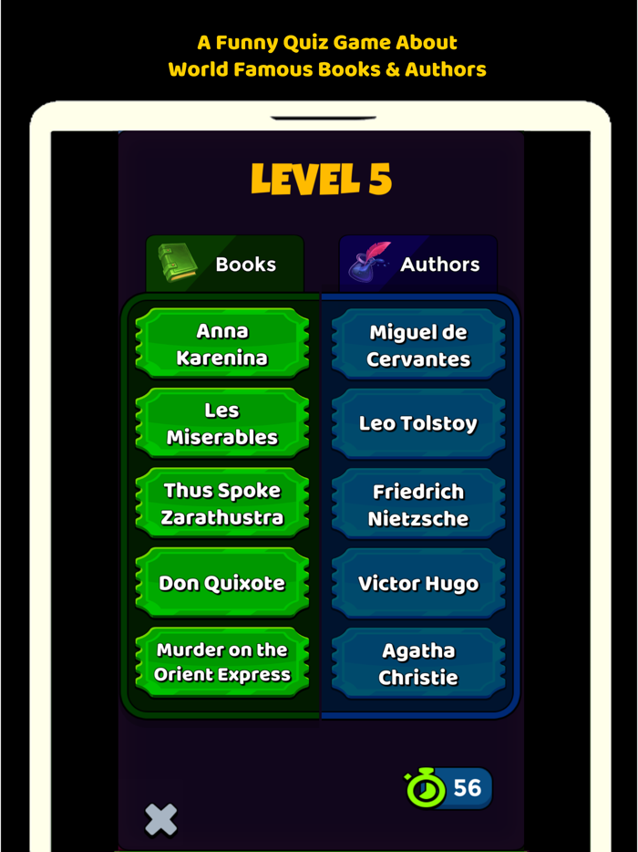 Books And Authors Quiz Game