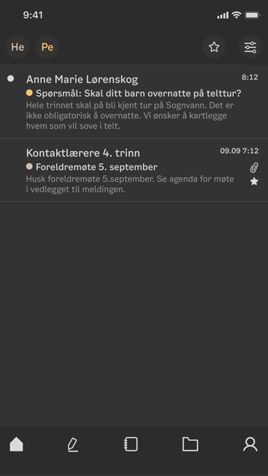 Skolemelding foresatte Screenshot