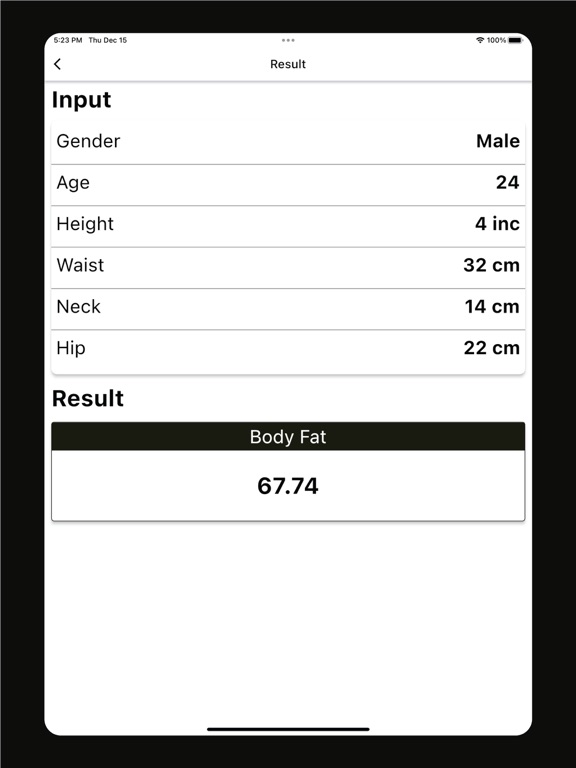 Army Fat Body Calculator screenshot 3