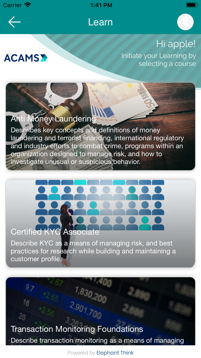 ACAMS-Smart Learning Platform