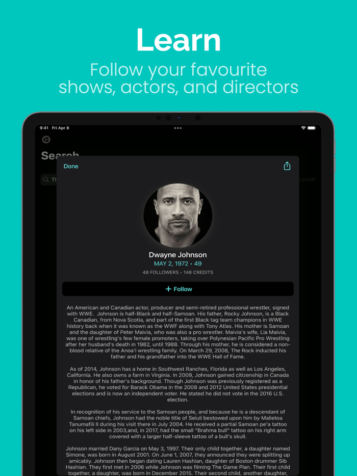 Shows Discover and Track Series