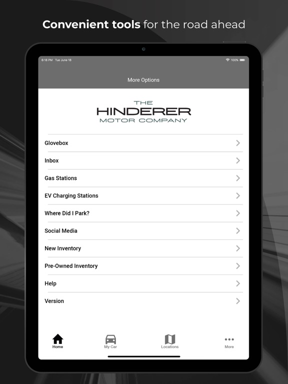 The Hinderer Motor Company iPad screenshot 2 - Business app