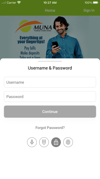 MUNA Federal Credit Union Screenshot