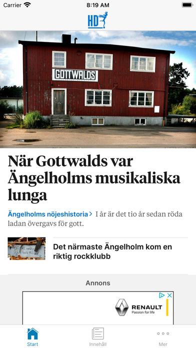 Helsingborgs Dagblad Screenshot