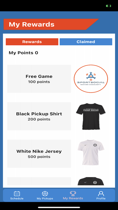 SportSocial app Screenshot