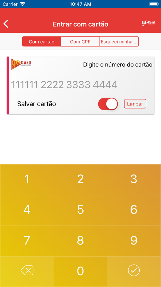 #2. GO CARD (iOS) Podle: TATOSA ADMINISTRADORA DE CARTOES LTDA
