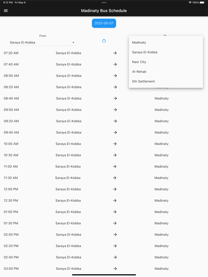 Madinaty Bus Schedule
