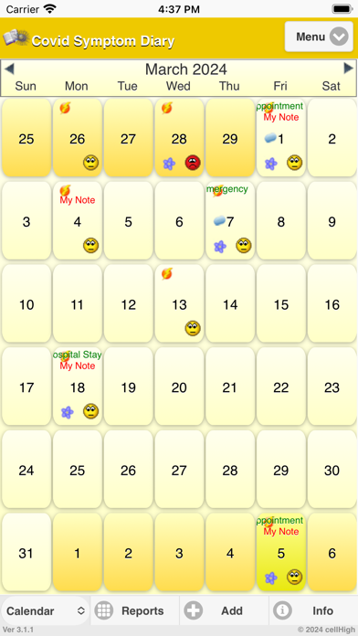 Covid Symptom Diary Screenshot