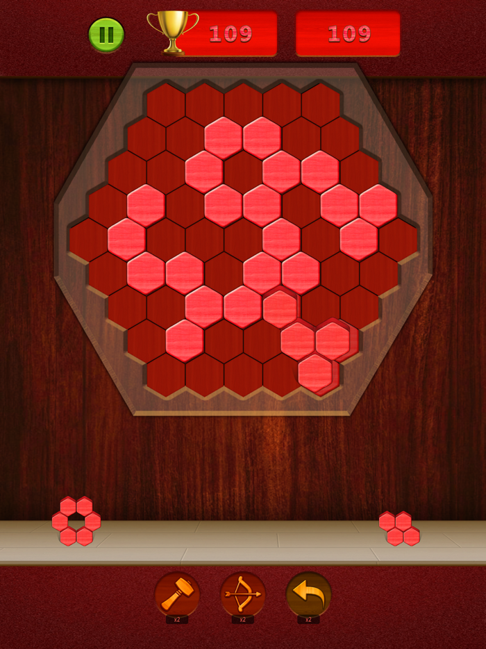 Red Wood Block Tetris  Puzzle