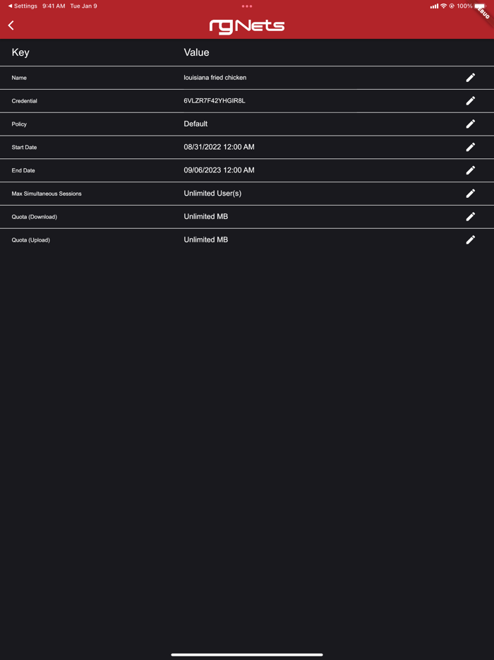 rXg Shared Credentials Manager