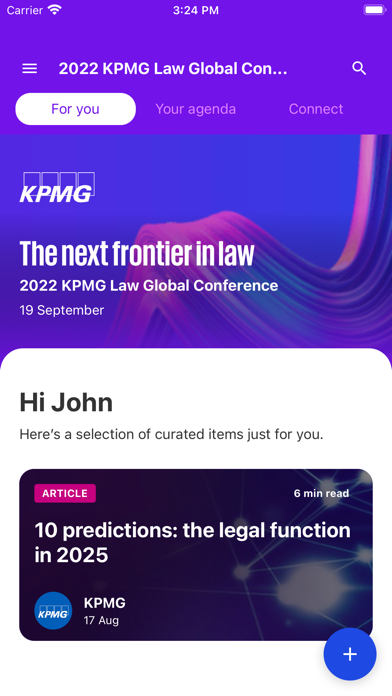 KPMG Global Events Screenshot